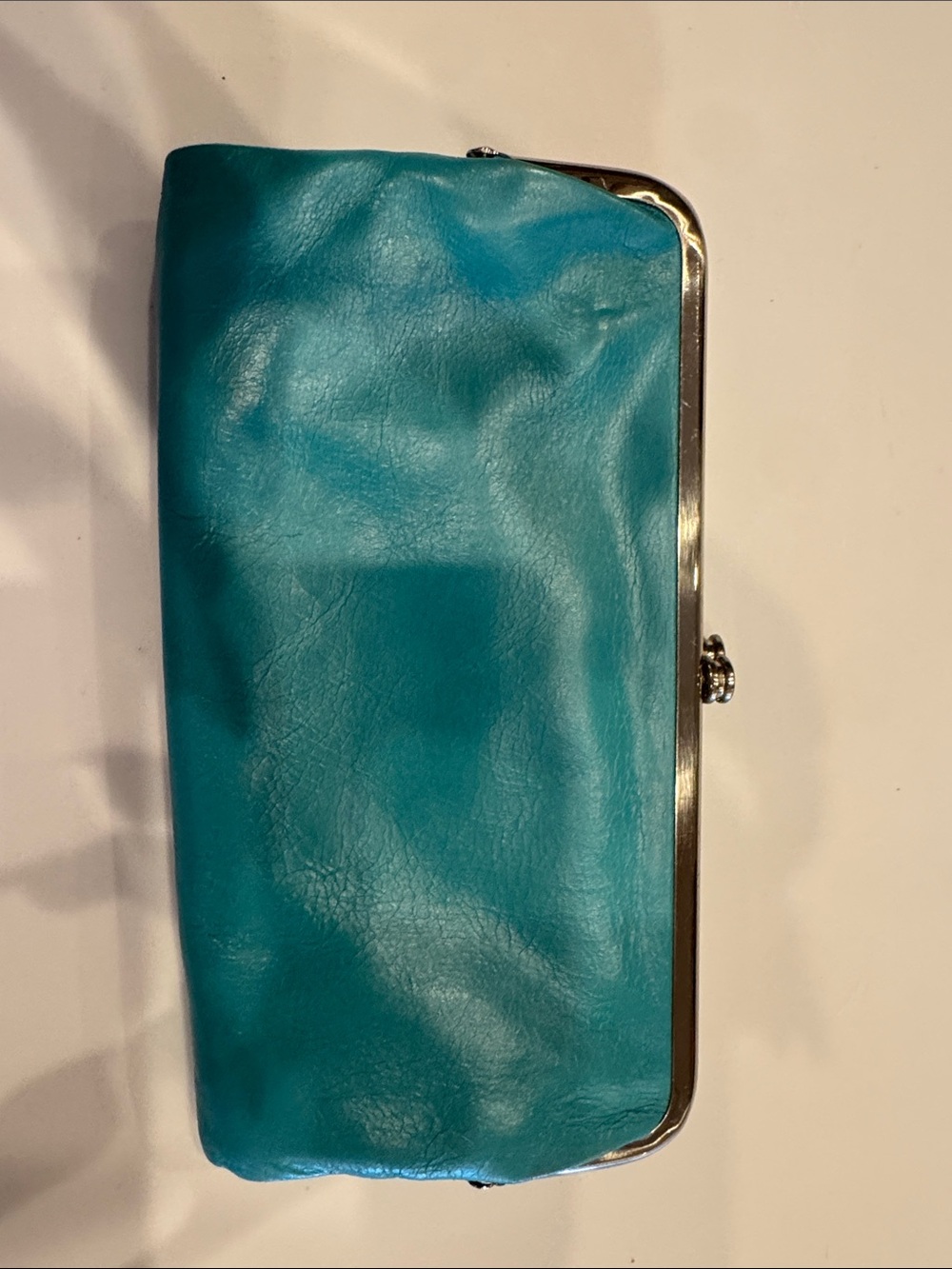 HOBO Turquoise Leather Frame Clutch